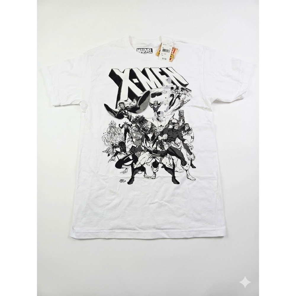 Marvel X-Men Graphic Tee White Men"s Medium Comic Art